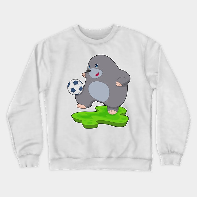 Mole Soccer player Soccer Sports Crewneck Sweatshirt by Markus Schnabel